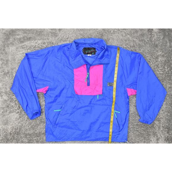 Raewiks VTG Women's Blue 100% Nylon 1/4 Zip Pullover Windbreaker Size L - Picture 2 of 7
